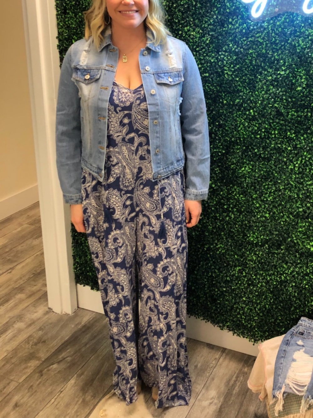 LA MIEL Blue and White Paisley Maxi Dress